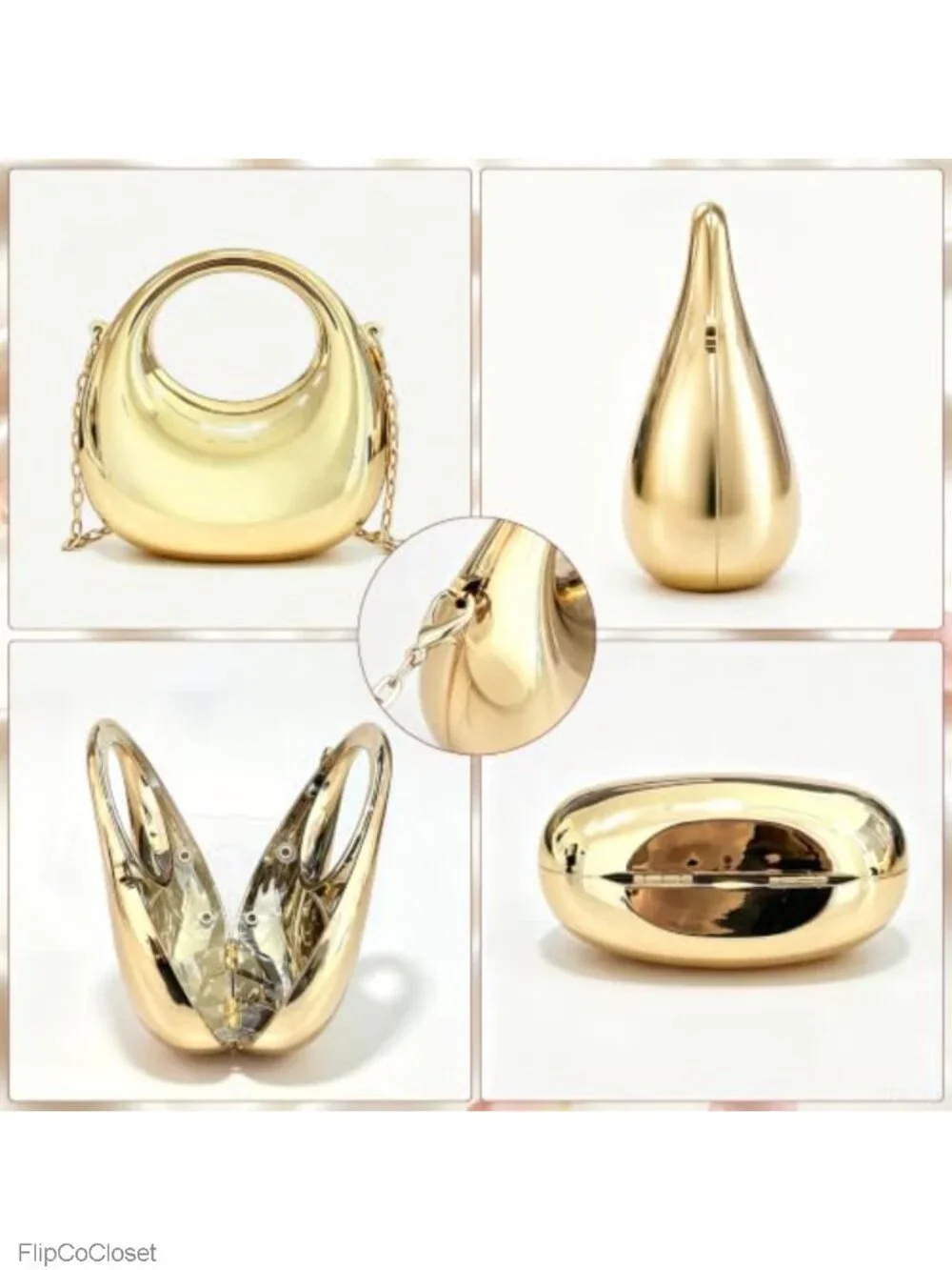 Acrylic Mini Crescent Clutch Bag with Detachable Chain_4